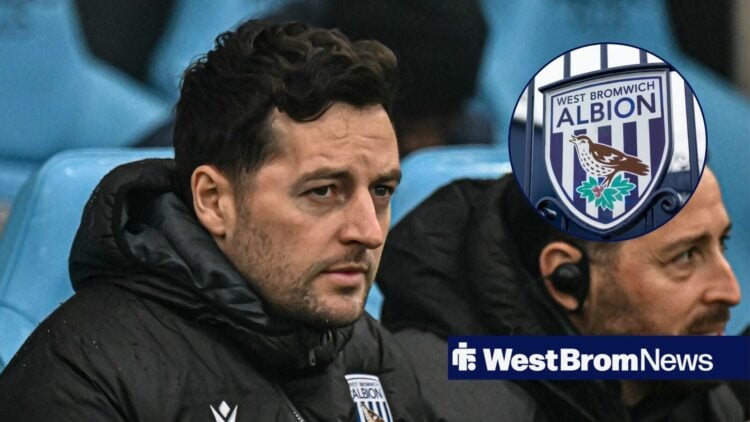 Ryan Mason alongside a circle inset of the West Brom badge.