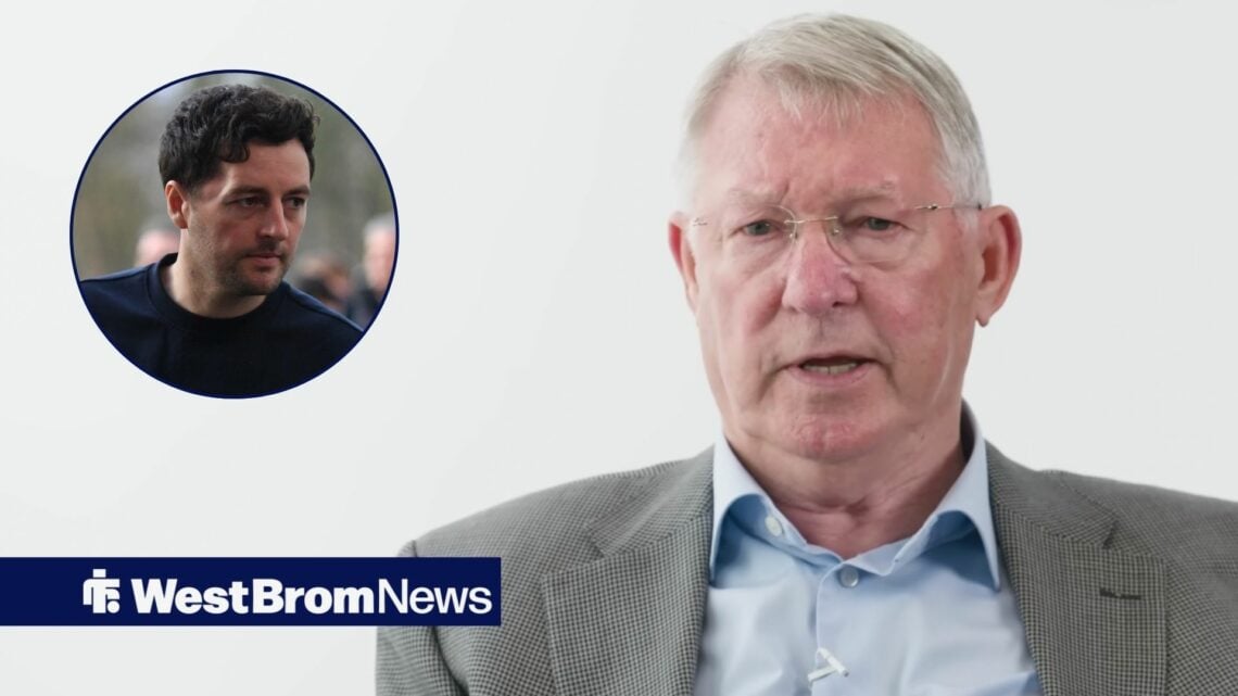 Sir Alex Ferguson alongside a circle inset of Ryan Mason.