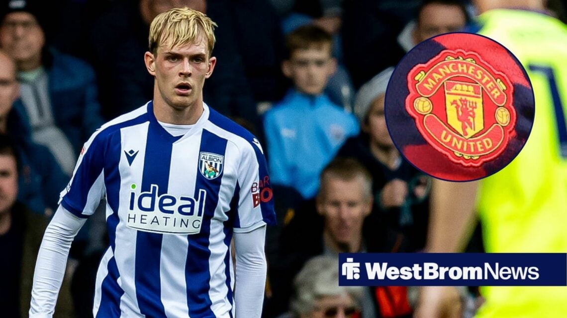 Toby Collyer with Manchester United badge in circular inset.