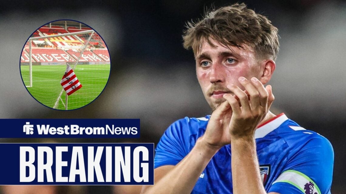 Dan Neil playing for Sunderland clapping looking towards a circle inset of the Stadium of Light