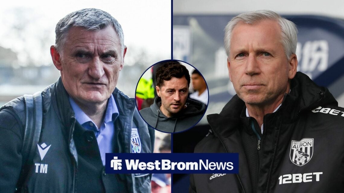 Tony Mowbray, Ryan Mason and Alan Pardew as West Brom managers