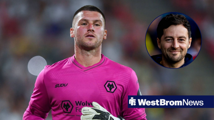 Sam Johnstone next to a circular inset of Ryan Mason