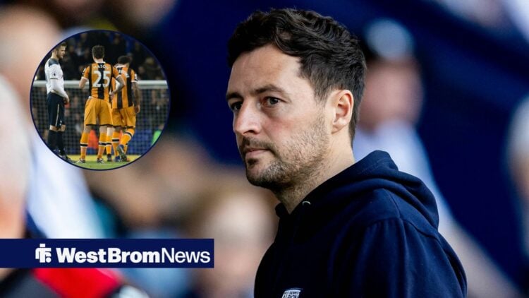 West Brom boss Ryan Mason with Mason at Hull City inset