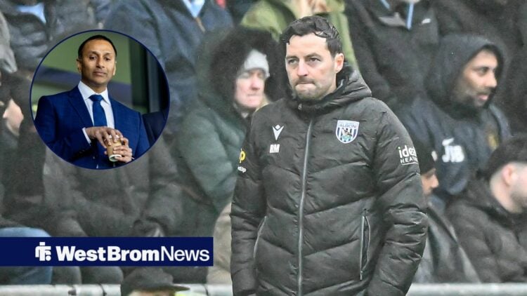 Ryan Mason looks towards a circular frame of Shilen Patel