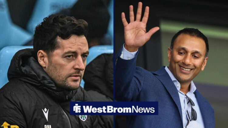 Ryan Mason looks towards Shilen Patel in a split image