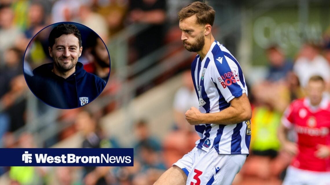 West Brom star Nat Phillips in action, Ryan Mason smiling in inset.