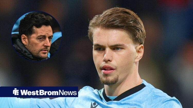 West Brom goalkeeper Josh Griffiths and Ryan Mason in circular inset