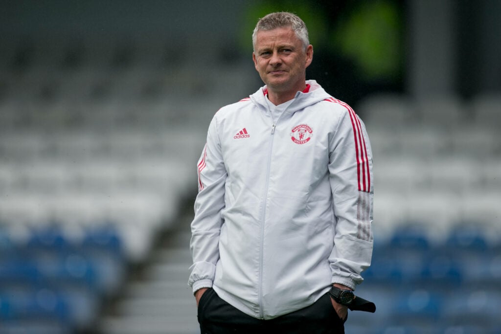 Ole Gunnar Solskjaer in Manchester United gear