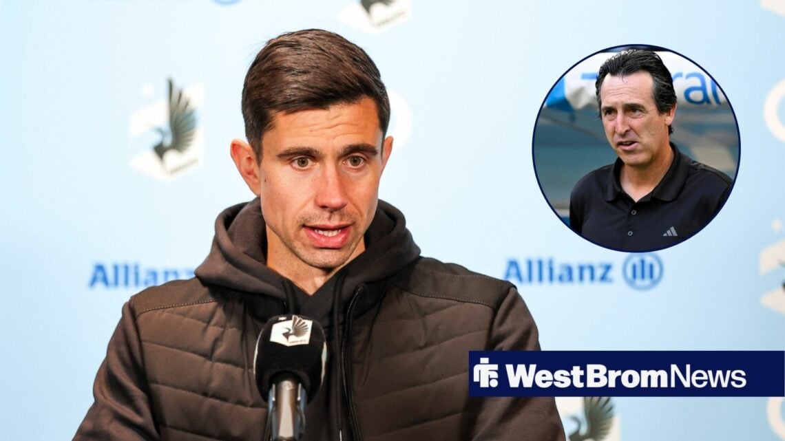 Eric Ramsay alongside a circle inset of Unai Emery.