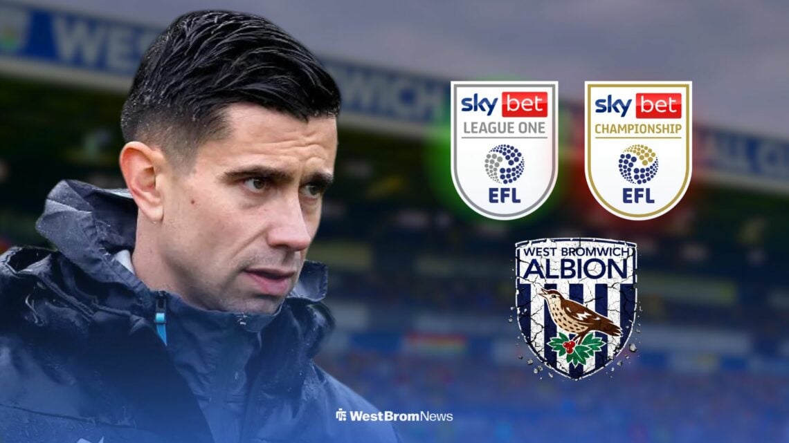 Eric Ramsay, with West Brom, League One and Championship logo