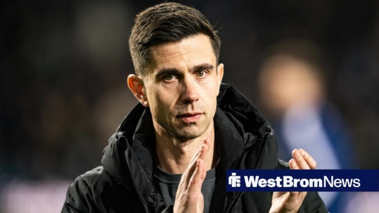 Eric Ramsay applauding West Brom fans