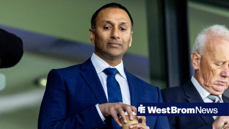 West Brom owner Shilen Patel watching on