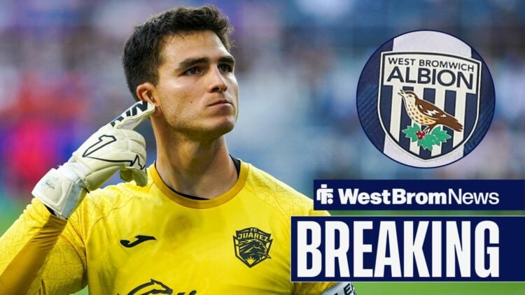 Sebastian Jurado with West Brom crest in circular inset.
