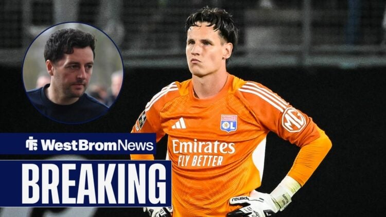 Remy Descamps with his hands on his hips, with Ryan Mason in a circular frame inset