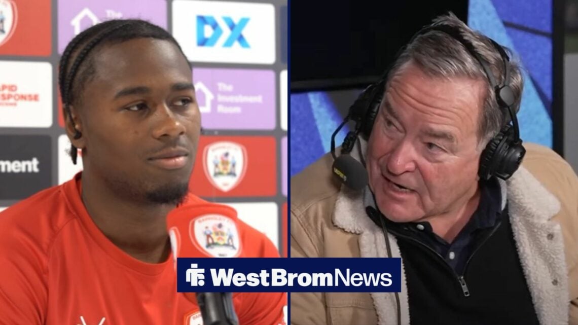 Reyes Cleary and Jeff Stelling looking in the direction of one another.