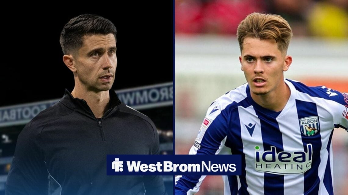 West Brom boss Eric Ramsay and Isaac Price.