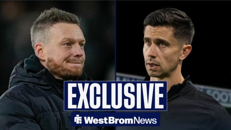 West Brom boss Eric Ramsay and Kim Hellberg.