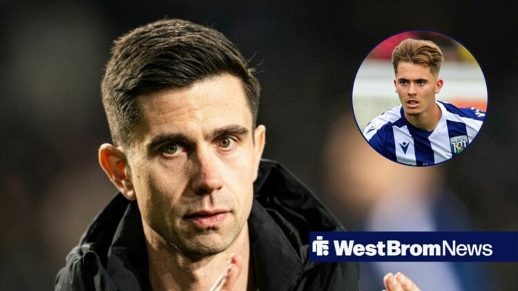 West Brom boss Eric Ramsay and Isaac Price both looking baffled.