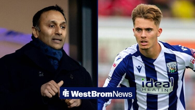 West Brom star Isaac Price and owner Shilen Patel.