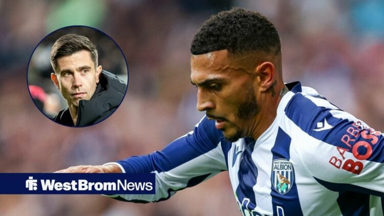 West Brom star Karlan Grant in action, Eric Ramsay in inset.