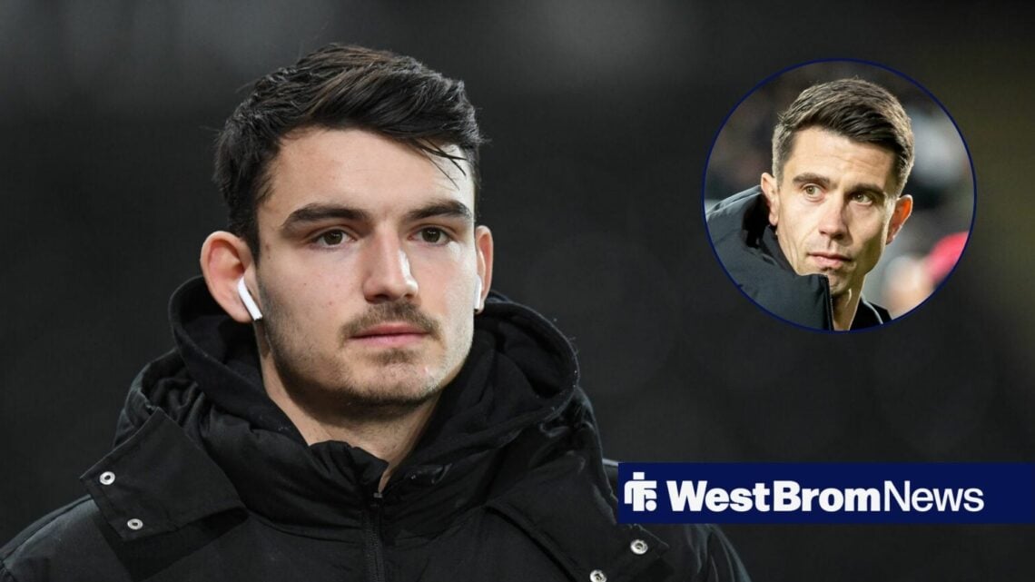 West Brom goalkeeper Max O'Leary, Eric Ramsay in inset.