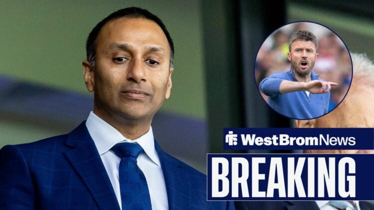 West Brom's Shilen Patel with Michael Carrick inset