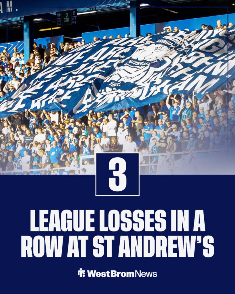 West Brom's St Andrew's league losses