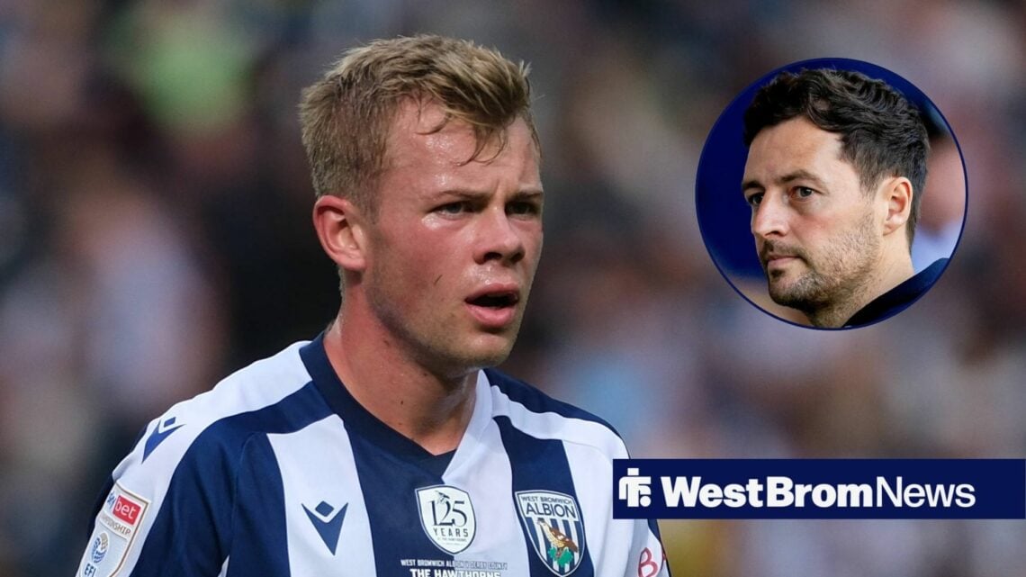West Brom striker Aune Heggebo and Ryan Mason in circular inset