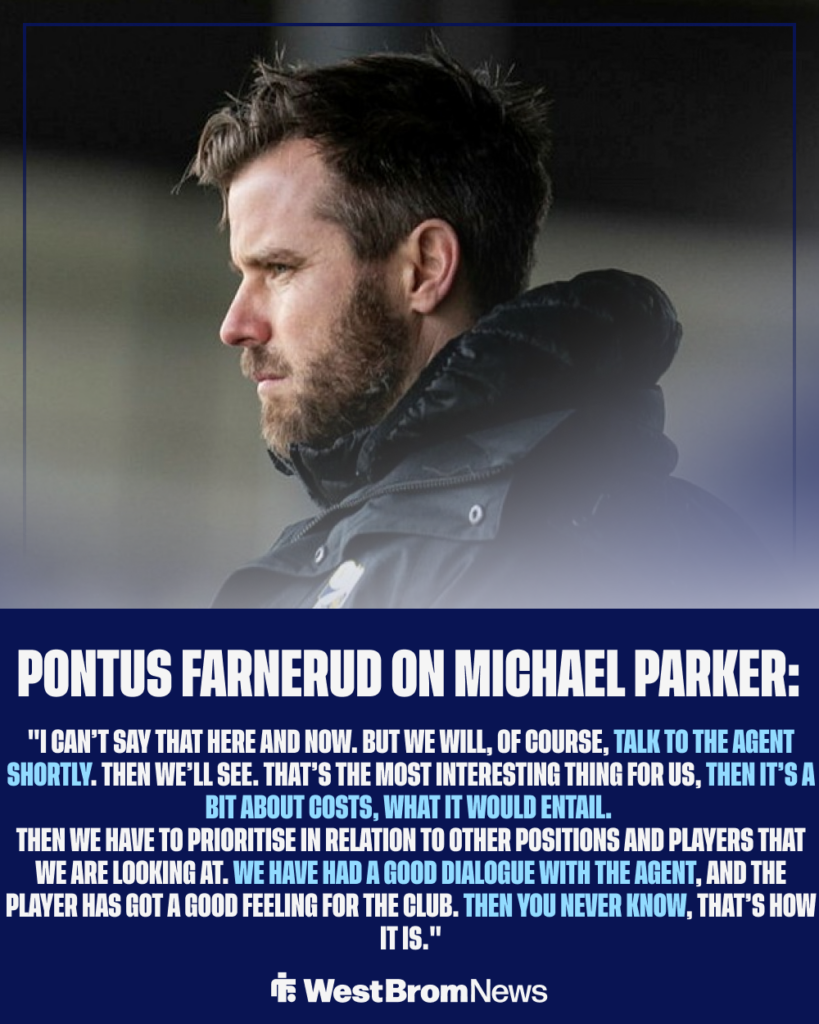 West Brom Pontus Farnerud on Michael Parker