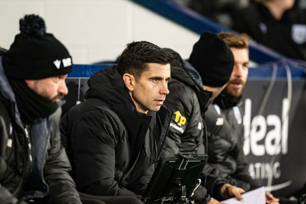 Eric Ramsay looks concerned on the West Brom bench