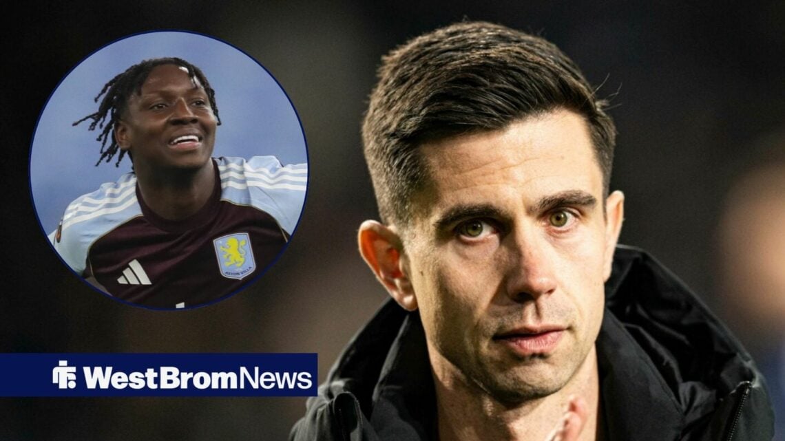 Jamaldeen Jimoh-Aloba smiling in the direction of a worried Eric Ramsay.