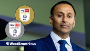 West Bromwich Albion v Derby County EFL Sky Bet Championship 13/09/2025. West Bromwich Albion club owner Shilen Patel before the EFL Sky Bet Championship match between West Bromwich Albion and Derby County at The Hawthorns with EFL Championship and League One logos in circular insets
