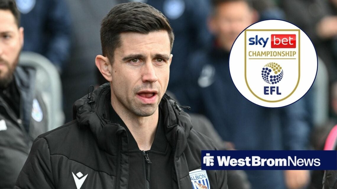 Eric Ramsay looks towards circular inset of EFL badge