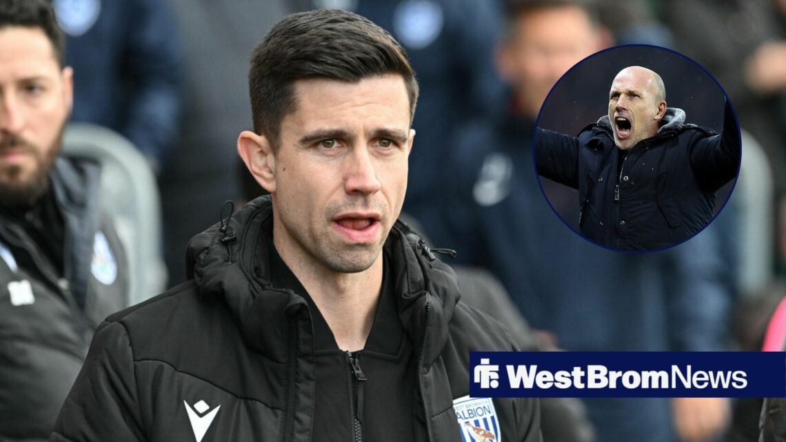 Eric Ramsay looks on as West Brom head coach with Philippe Clement in circular inset