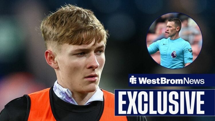 Ollie Bostock warming up for West Brom with Thomas Bramall in frame