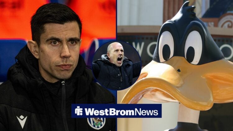 Eric Ramsay and Daffy Duck with Philippe Clement in circular inset