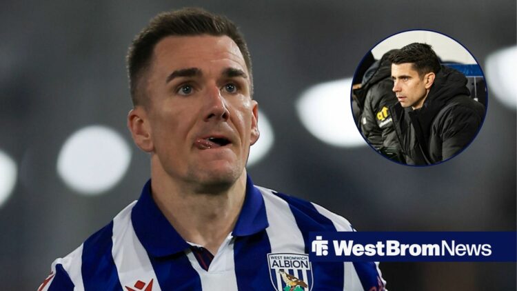 West Brom star Jed Wallace looking confused, Eric Ramsay during West Brom's clash with Middlesbrough.