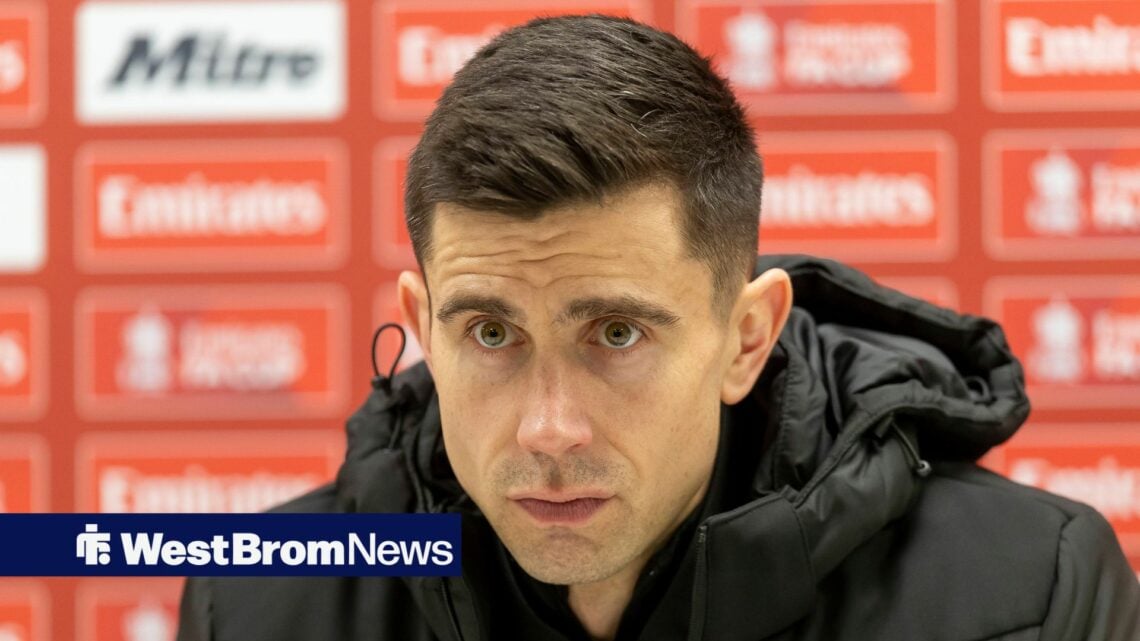 Eric Ramsay speaking at a West Brom press conference