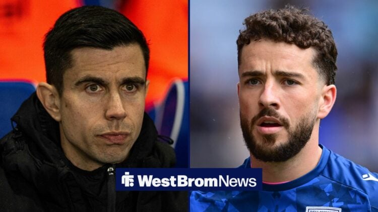 Eric Ramsay watching West Brom's Championship clash with Birmingham City at St Andrews', Mikey Johnston looking confused.