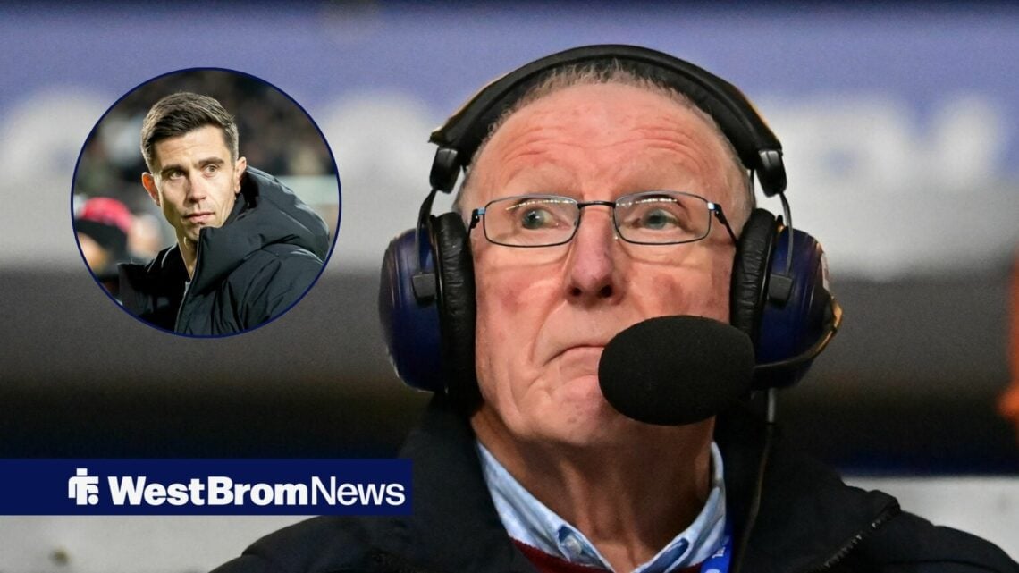 West Bromwich Albion legend Tony Bomber Brown on radio duties during the EFL Sky Bet Championship match between Coventry City and West Bromwich Alb...
