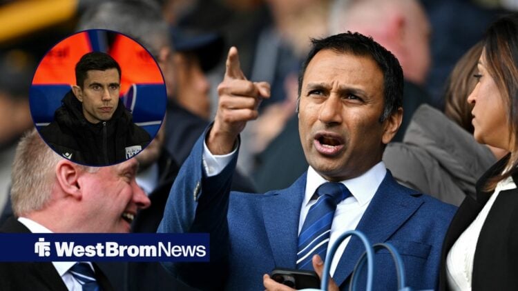 Shilen Patel is pointing at a circular inset of Eric Ramsay.