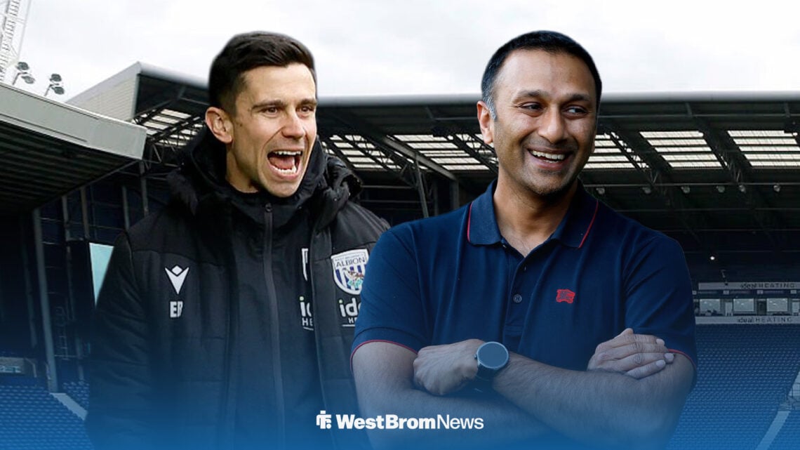 Eric Ramsay and Shilen Patel in front of The Hawthorns.