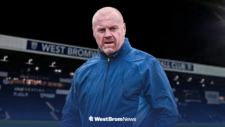 Sean Dyche looks on with The Hawthorns in the background