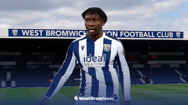 Jamaldeen Jimoh-Aloba in West Brom kit ahead of The Hawthorns