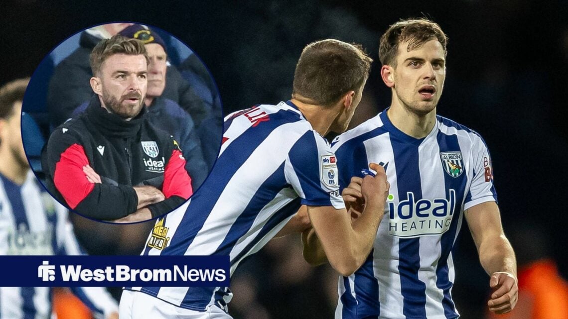 Jayson Molumby for West Brom while being looked at by interim boss, James Morrison.