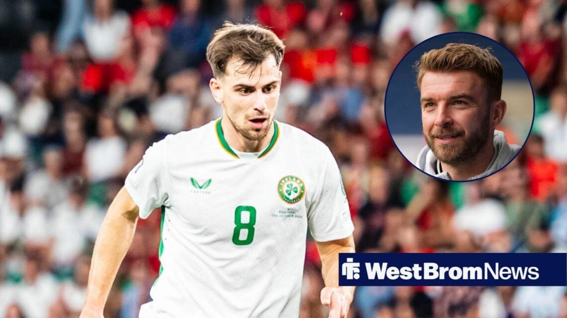 Jayson Molumby in action for Ireland with James Morrison in circular inset