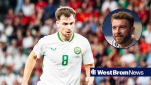 Jayson Molumby in action for Ireland with James Morrison in circular inset