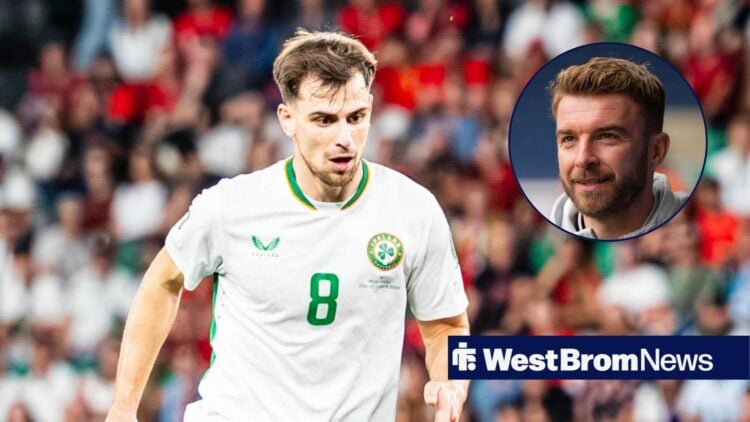 Jayson Molumby in action for Ireland with James Morrison in circular inset