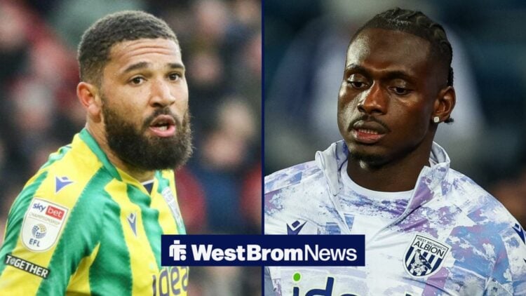 George Campbell and Ousmane Diakite in action for West Brom