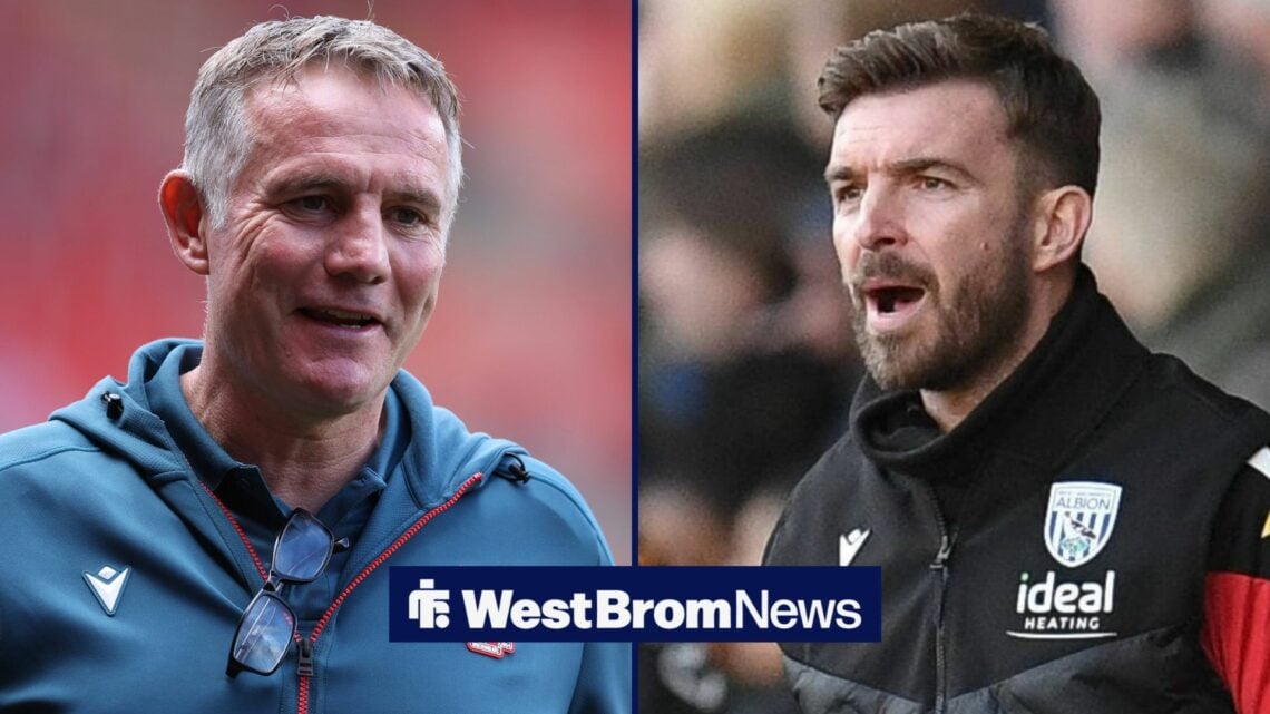 Phil Parkinson and James Morrison stood alongside each other.